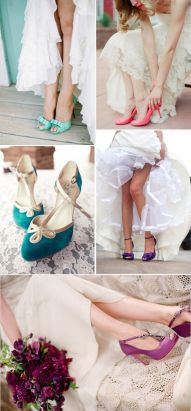 Zapatos de novia de colores variados. Vía Pinterest.