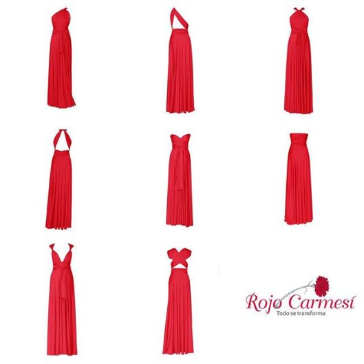 vestido transformable rojo carmesí