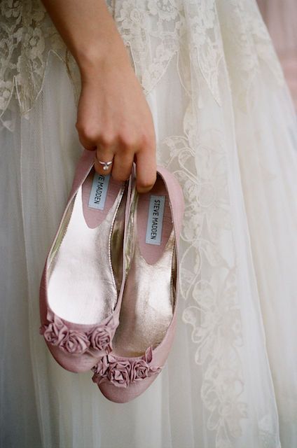 Bailarinas zapatos de novia con detalle de lazo de encaje y punta forma rmd1278
